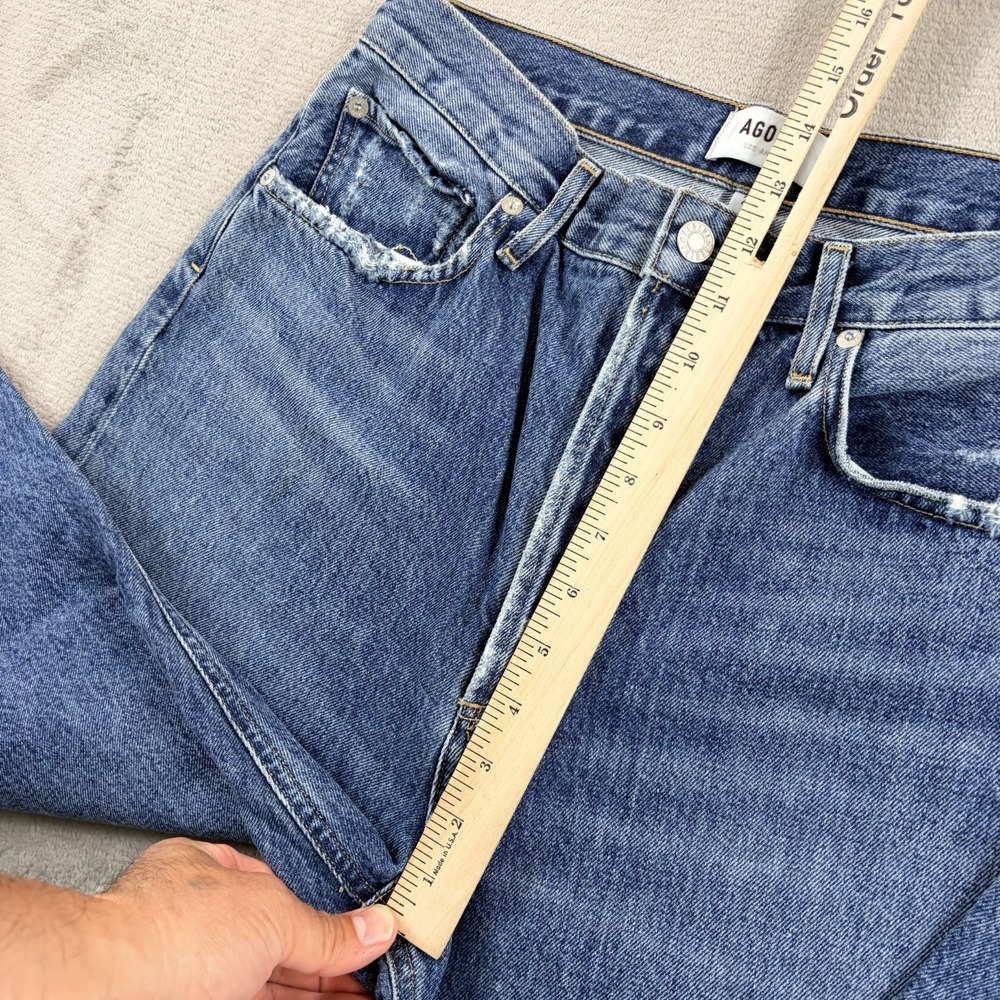 AGOLDE 90s Pinch Waist High Rise Straight Leg Jeans in Blue Wash‎ Women 29 $228 - Picture 8 of 10